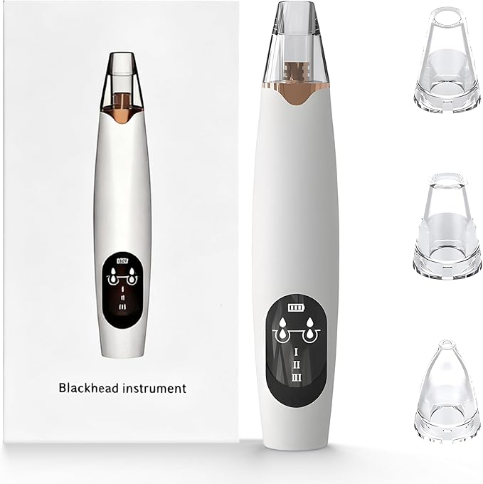 Gacavks Blackhead Remover Pore Vacuum, Electric Facial Pore Extractor with Silicone Probes & Vibration Tech, 3 Suction Levels Pore Cleaner for Facial Cleansing, USB Rechargeable
