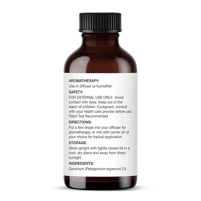Majestic Pure Essential Oil with Glass Dropper - 100% Pure and Natural - Essential Oils for Diffuser, Aromatherapy, Soap and Candle Making, Geranium Essential Oil, Geranium Oil, 1 Fl Oz