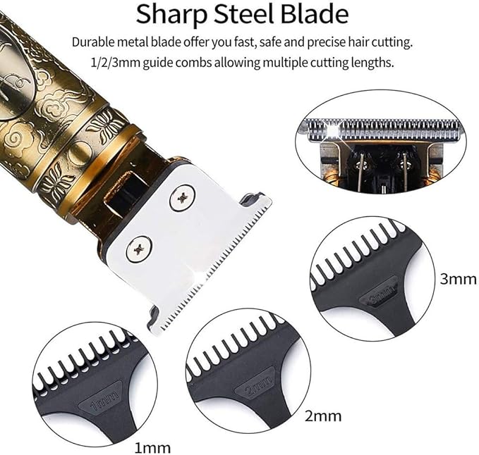 daydayone Beard Trimmer Hair Clippers for Men, Professional T-Blade Trimmer Cordless Rechargeable Hair Edgers Clippers Electric Beard Shaver with LED Display