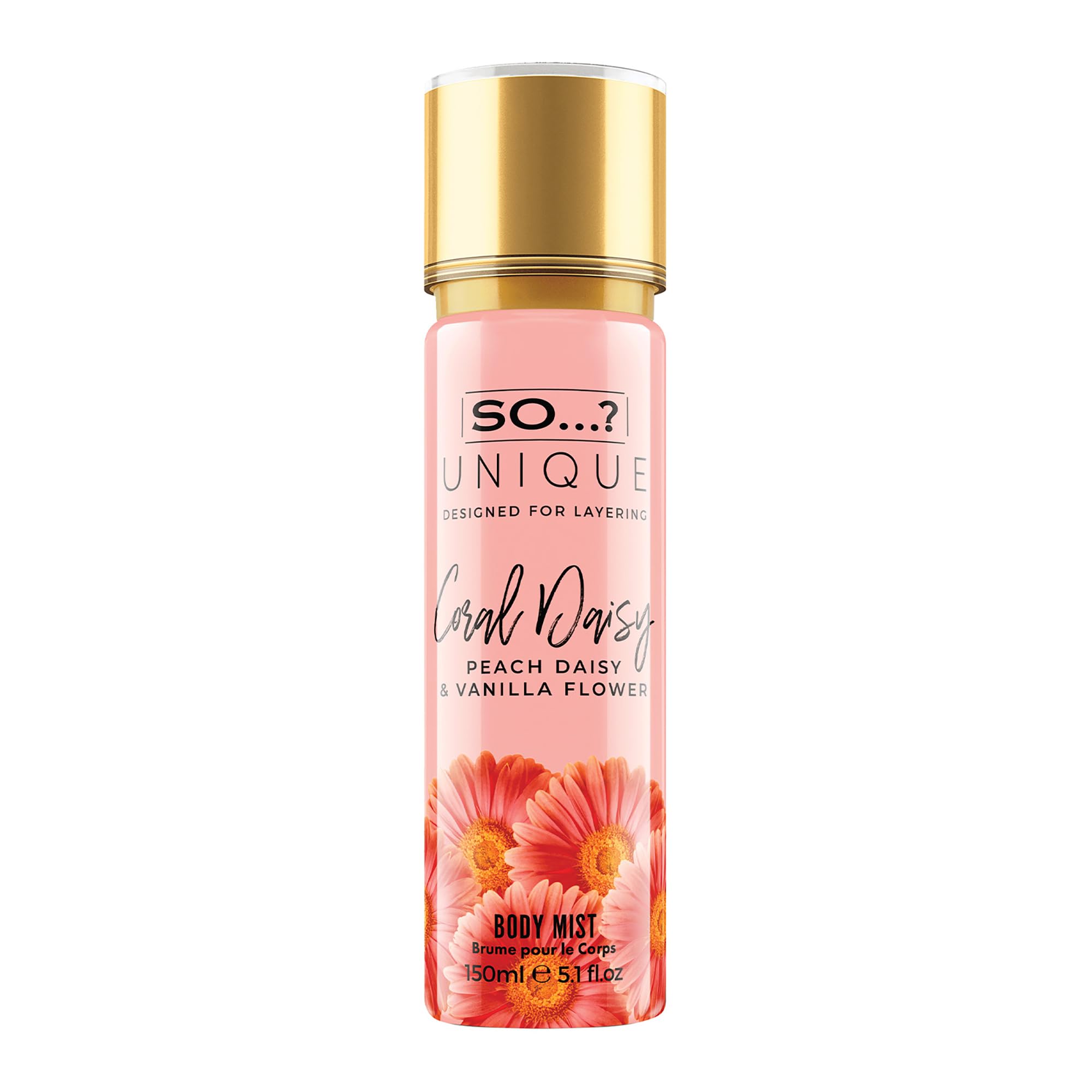So...? Unique Coral Daisy Body Mist - Perfume for Women - Gourmand Fruity Vanilla Perfume - Gifts - Body Spray for Women - 5.1 oz
