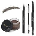 LAVONE Eyebrow Kit, Waterproof Brow Pencil, Pomade, Eyeliner - Black Brown