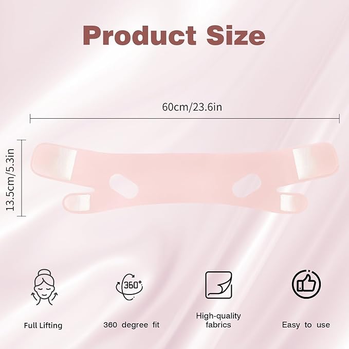 Juskaa Chin Strap for Sleeping,V Line Lifting Mask,Pink,M