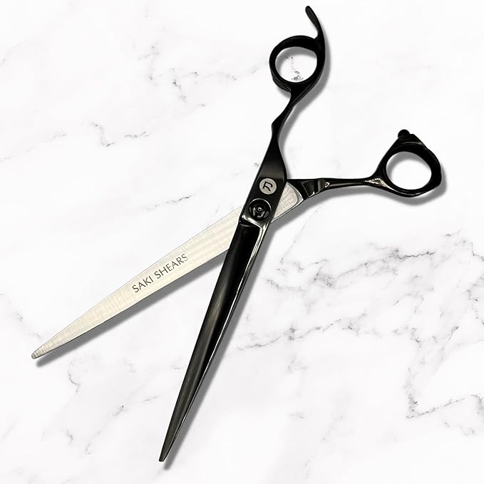 Saki Shears 7 Inch Katana Hair Cutting Scissors for Professionals - 440C Steel With Black Titanium Finish (7" Hair Cutting Shears) (Right Hand, 7.0" Scissors)