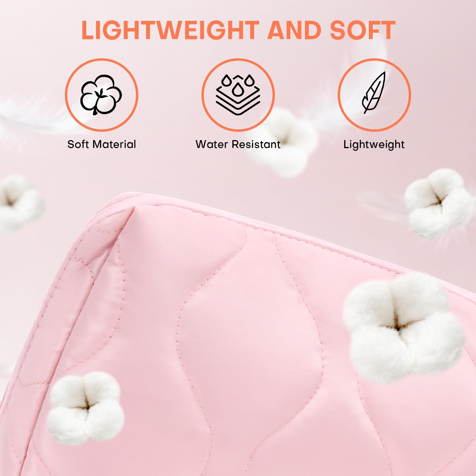 MOYLLOG Makeup Bag, Wide-open Cosmetic Bag, Toiletry Bag for Women, Travel Essentials Organizer, Compact Lightweight for Daily Use