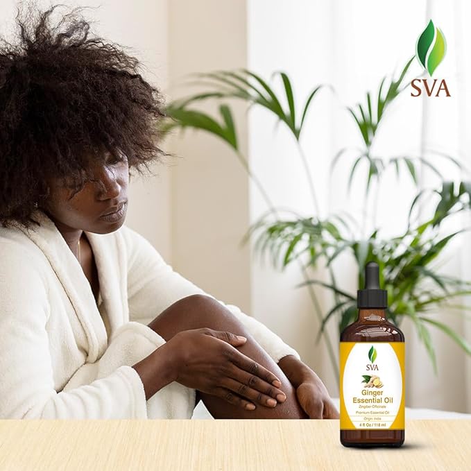 SVA Ginger Essential Oil, Glass Bottle with Dropper, 4 Fl Oz (118 ml)