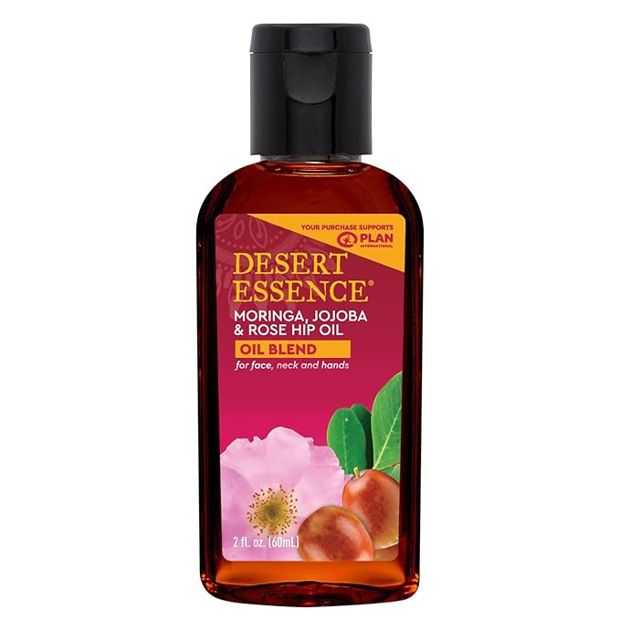 Desert Essence Moringa Jojoba and Rose Hip Oil Blend, 2 fl oz