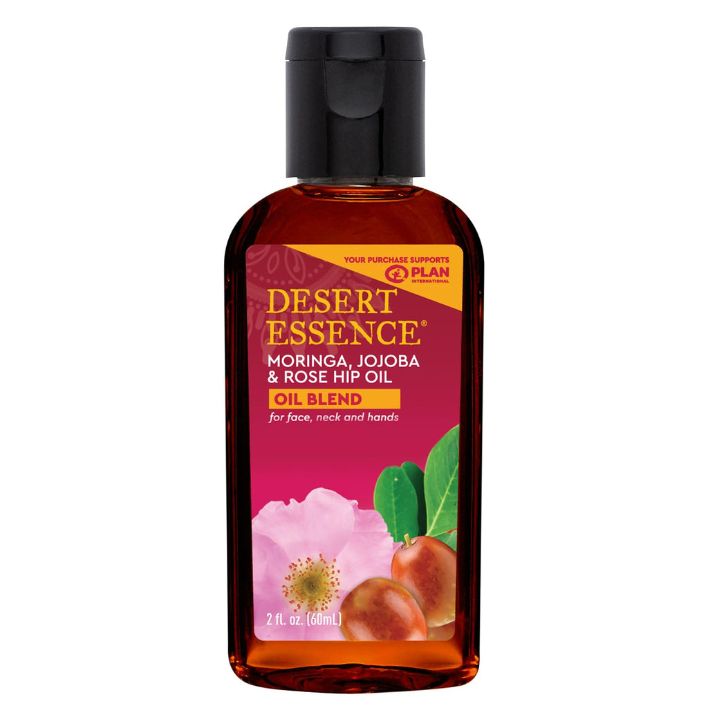 Desert Essence Moringa Jojoba and Rose Hip Oil Blend, 2 fl oz
