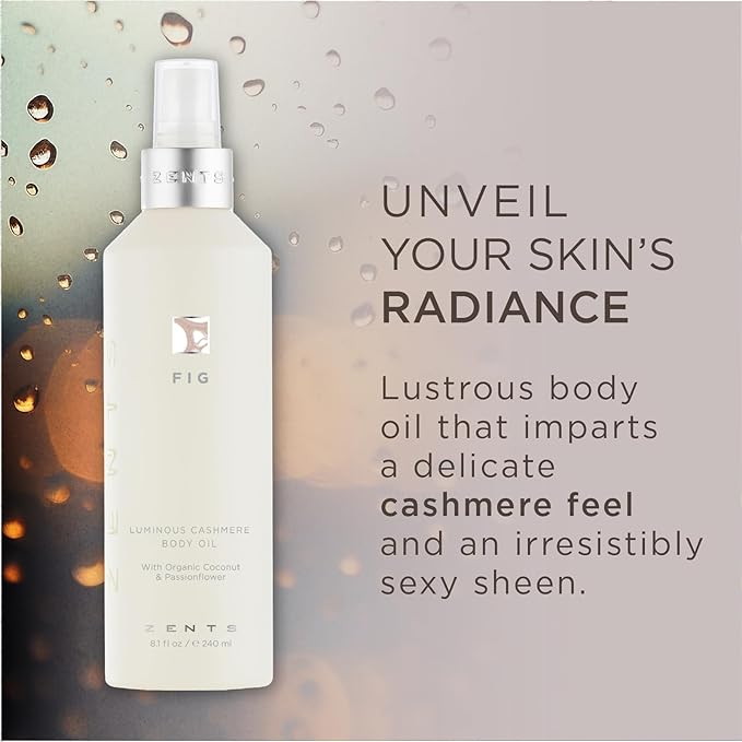 Zents Luminous Cashmere Body Oil (Fig Fragrance) 8 fl oz