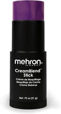 Mehron Makeup CreamBlend Stick | Face Paint, Body Paint, & Foundation Cream Makeup | Perfect for Halloween.75 oz (PURPLE)