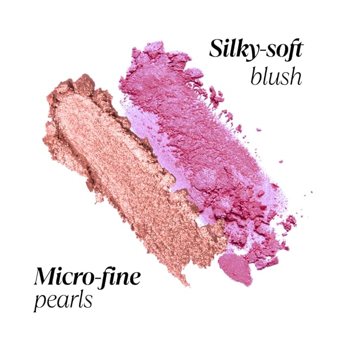 Haute Minute Makeup Blush + Brighten Highlighter Duo, Mini Lightweight Blendable Shimmer Blush, High Pigmented Makeup Powder Palettes, Cruelty Free - #Blessed