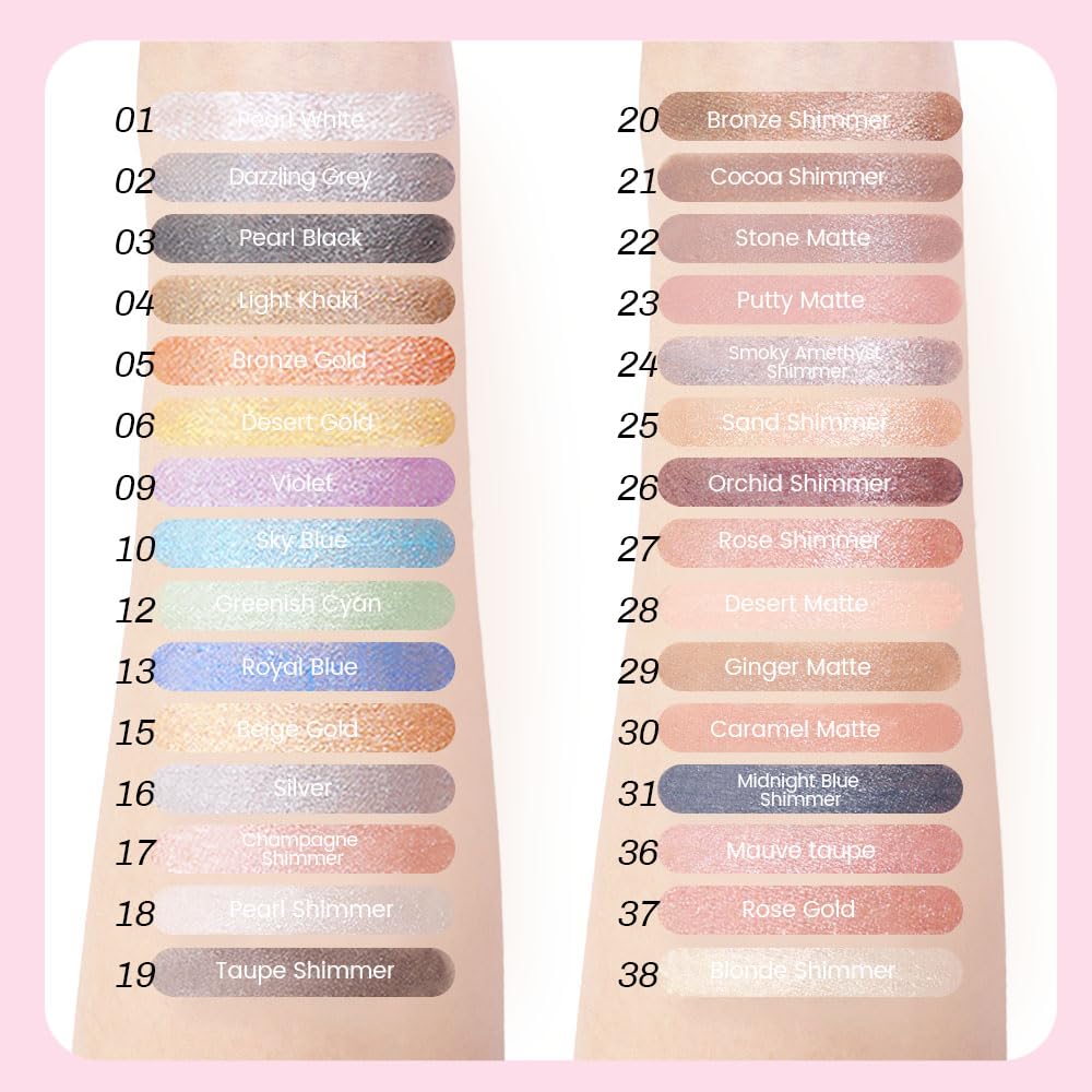 evpct 2Pcs Cream Eye Shadow under Eye Brightener Sticks Set for Eyes Waterproof, Champagne & Rose Shimmer Cream Eyeshadow Applicator Stick Long Lasting Pigmented Eye Makeup sombras en crema para ojos