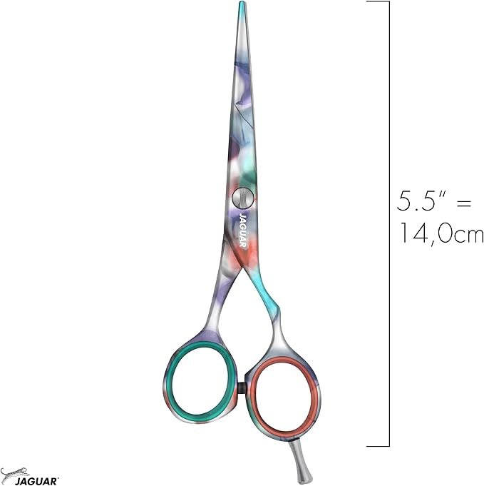 Jaguar In Heaven Watercolor Design Hairdressing Scissors, Right Handed Offset Handle, 5.5 Inch