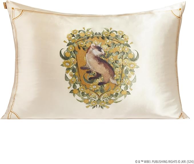 Kitsch & Harry Potter Satin Pillowcase W/Zipper - Size 19x26, Hufflepuff