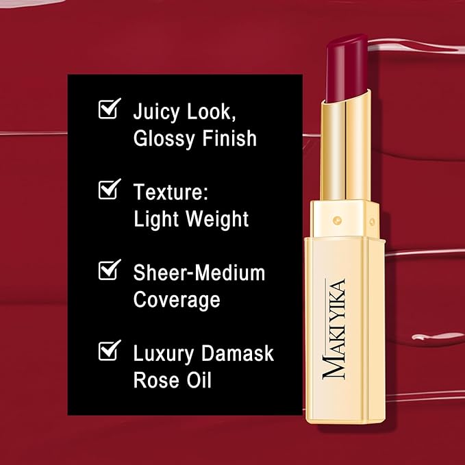 MAKI YIKA Moisture Dark Berry Lipstick for Women Hydrate Tinted Lip Balm