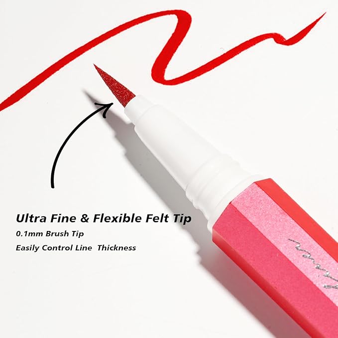 YES.EYE DO Liquid Eyeliner, Red Eyeliner Pen, Long Lasting Colored Eye Liner Pen with Precision Felt Tip, Water Removable, Friendly to Sensitive Skin, Party Makeup (Crimson Rave)