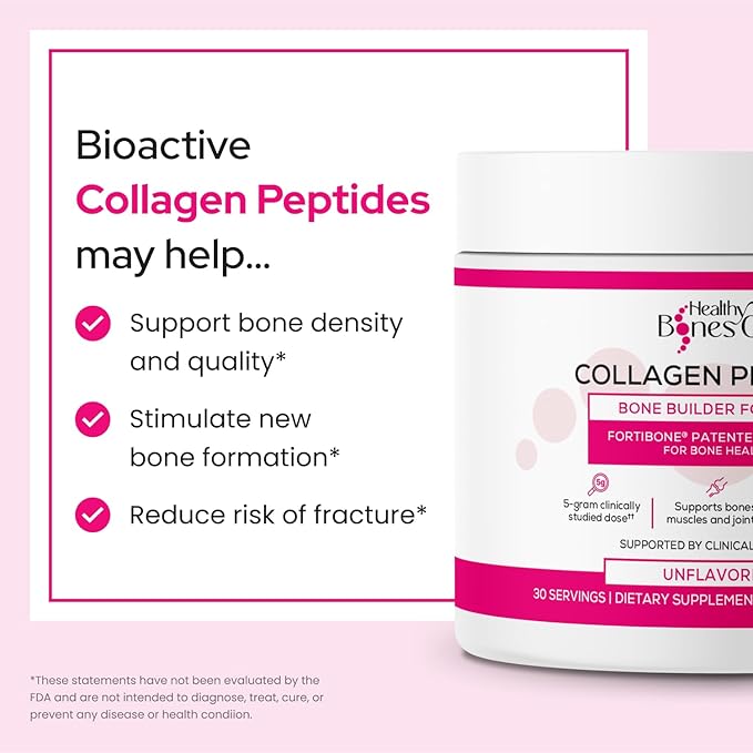 Collagen Peptides Powder, FORTIBONE®, Hydrolyzed, Gluten Free, 30 Servings
