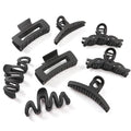 Matte Non-Slip Large Hair Clips for Women 8PCS (All Black)