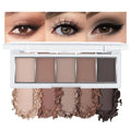 JUAAZIN 5 Colors Matte Eyeshadow Makeup Palette, 5 Natural Neutral Nude Brown Cool-Toned Nude Taupe Eyeshadow, Looks for Brown Eyes Women Finish Long Wearing Waterproof Professional Eye Makeup 06#