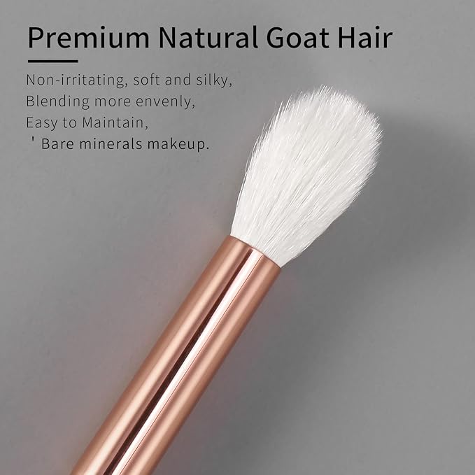 ENZO KEN Natural Goat Hair Eyeshadow Brush, Large Blending Eye Shadow Brush, Eye Shadow Blending Brushes, Small Nose Contour Brush, Single Natural Hair Makeup Brush, Smudge Brushes
