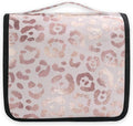 senya Hanging Travel Toiletry Bag Leopard Print Cheetah Rose Gold Kit Makeup Case Cosmetics Organizer for Men Women…