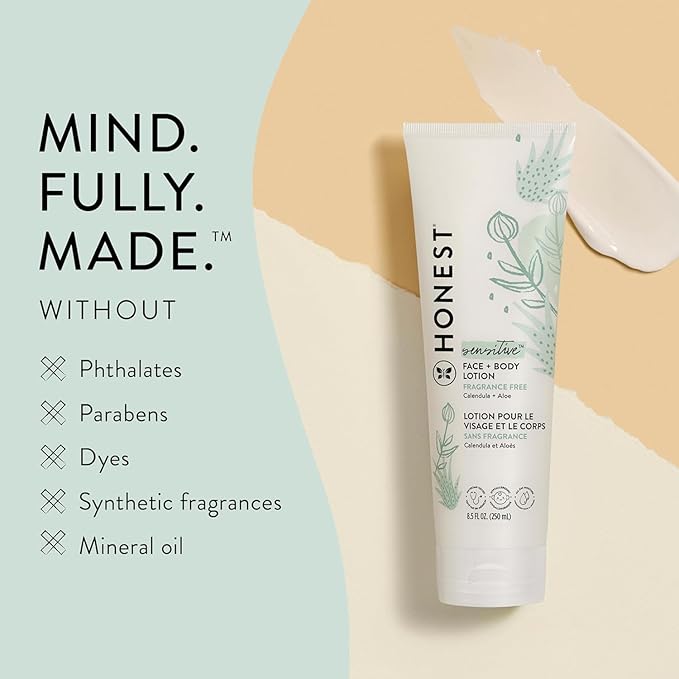 The Honest Company Face and Body Lotion, Fragrance-Free, 8.5 fl oz