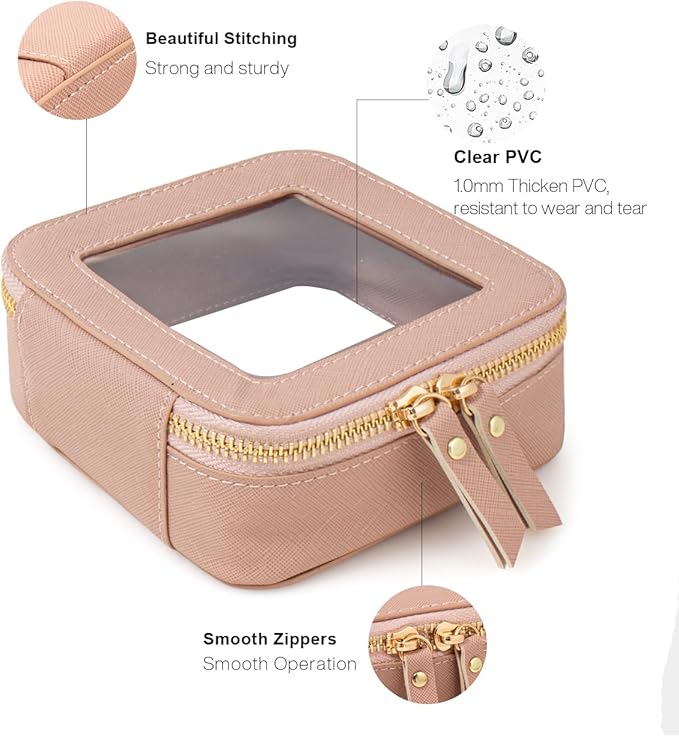 FFpaw Clear Makeup Bag, Small Makeup Bag TSA Approved Toiletry Bag Cosmetic Travel Bag Cute Makeup Bag Organizer Makeup Case Pouch Car Essentials for Women Men