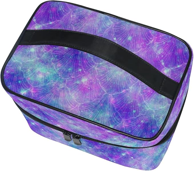 MNSRUU Makeup Bag, Mermaid Fantasy Space Travel Makeup Organizer Bag Cosmetic Cases Toiletry Bags for Girl Women Ladies