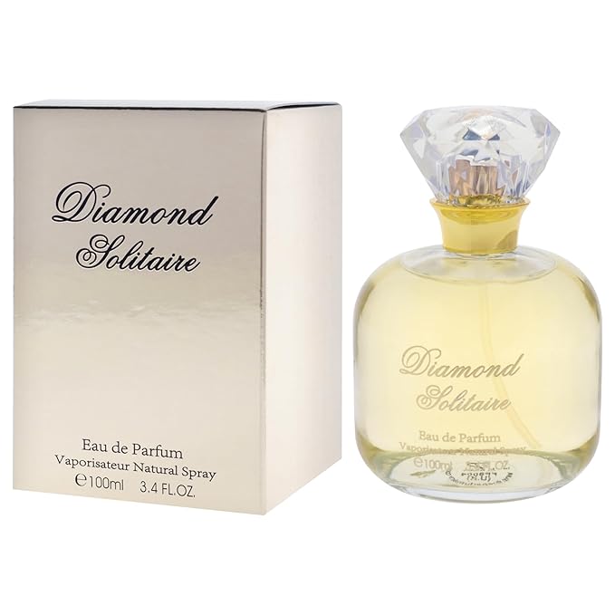 Fine Perfumery Diamond Solitaire - Long Lasting Perfume for Women - Floral Fragrances - Eau de Parfum - Bergamot, Rose Perfume for Women - 3.4 oz