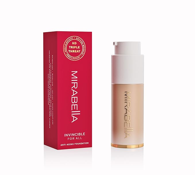 MIRABELLA - Invincible for All HD Liquid Foundation, Moisturizing Face Products for All Skin Types, Full-Coverage Lightweight Foundation Makeup, Moisturizing & Hydrating Beauty Care, Medium M150