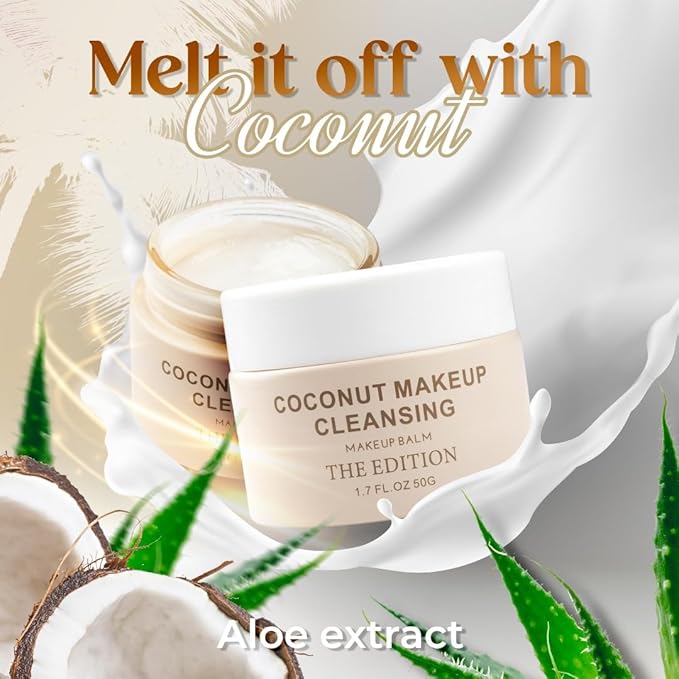 The Edition Coconut, Makeup Balm, Face Cleanser, Makeup Remover & Cleansing Balm – Gentle Face Makeup Cleanser for Waterproof Makeup, Hydrating Skincare for All Skin Types, 50g