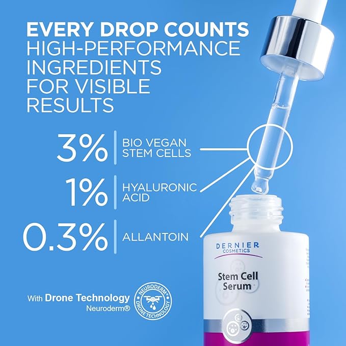 Dernier Stem Cell Face Serum, 3% Stem Cells, Hyaluronic Acid Firming
