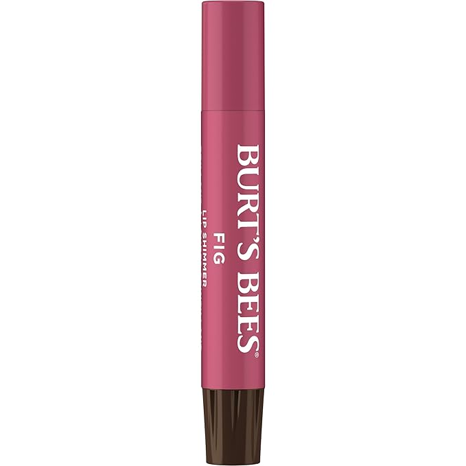 Burt's Bees Shimmer Lip Tint Set, Mothers Day Gifts, Tinted Lip Balm Stick, Moisturizing for All Day Hydration with Natural Origin Glowy Pigmented Finish & Buildable Color, Fig (4-Pack)