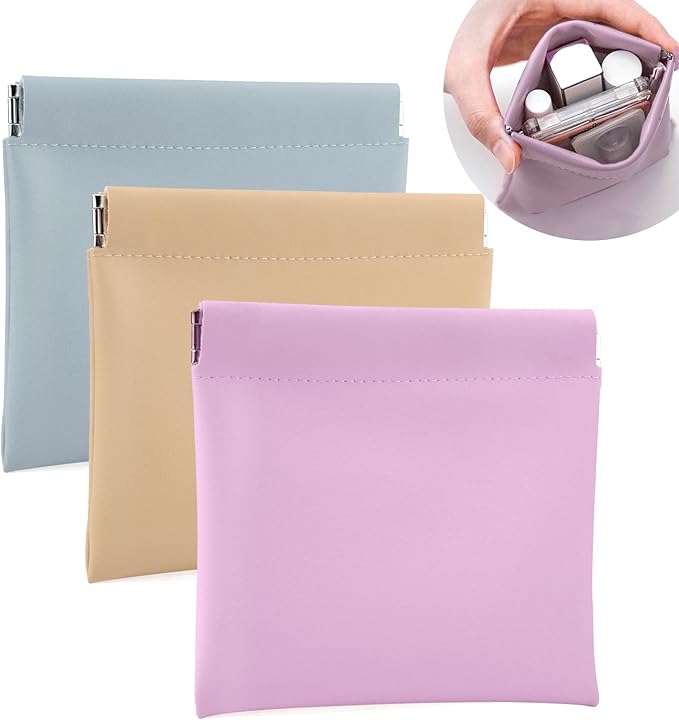BUSOHA 3 PCS Small Makeup Bags for Purse - Coin Purse for Women