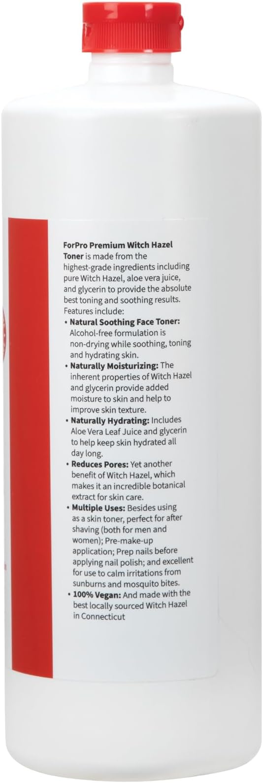 ForPro Witch Hazel Facial Toner, 32 Fl Oz – Cucumber Scent, Alcohol-Free with Aloe Vera & Glycerin, Pore Minimizing Hydrating Astringent for Sensitive Skin, Vegan & Cruelty-Free