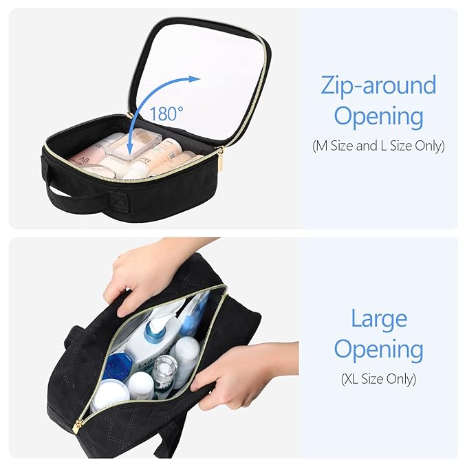 PACKISM Clear Makeup Bag Travel - TSA Approved Toiletry Bag, 3 Pack Black