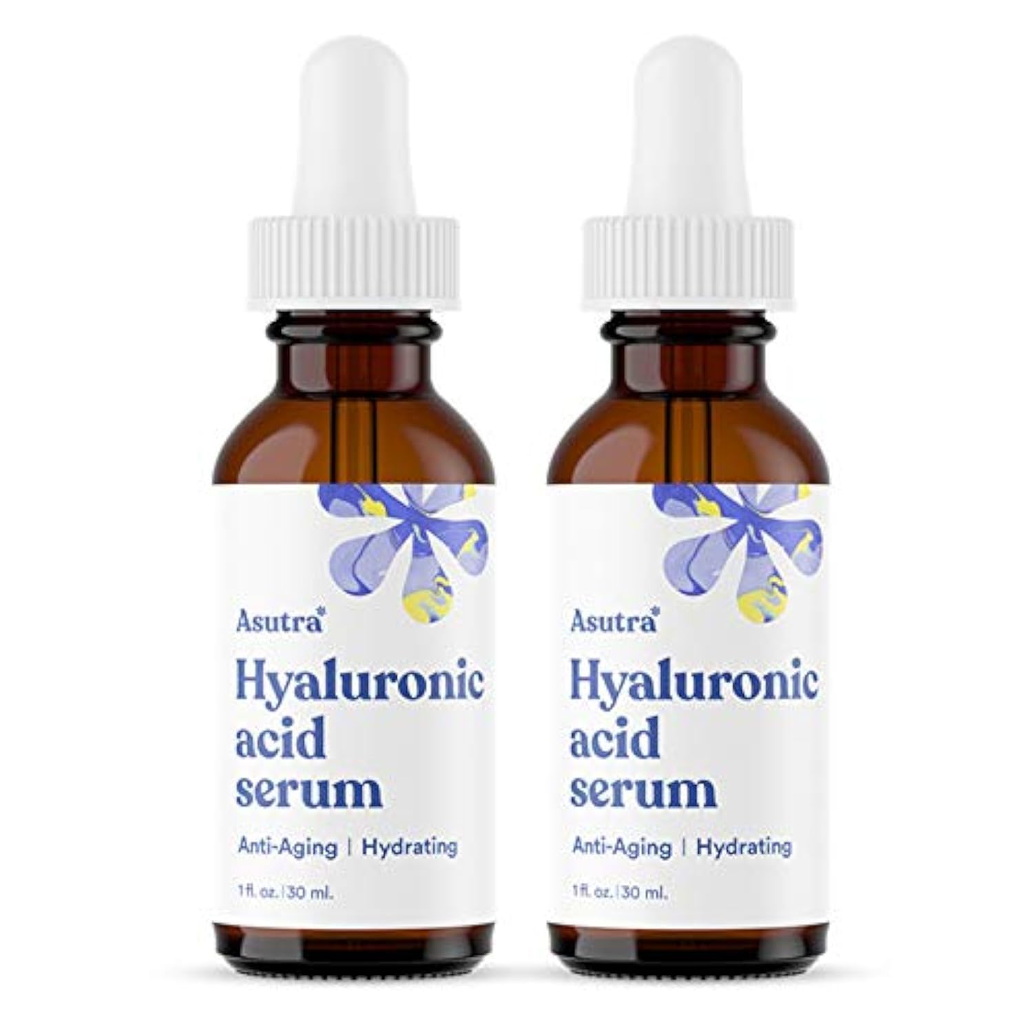 ASUTRA 2 Pack Hyaluronic Acid Serum for Face (1 Fl Oz)