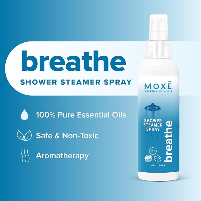 MOXĒ Breathe Shower Steamer for Congestion & Sinus Relief, 4oz, 2 Pack