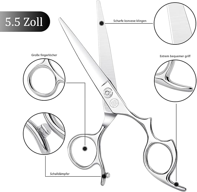 Moontay 5.5" Hair Cutting Shears with Large Finger Holes