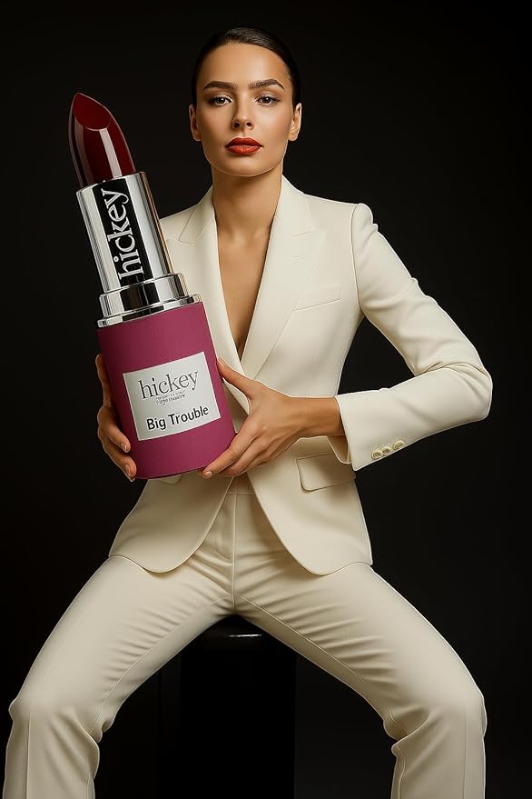Hickey Lipstick Refill - Big Trouble (Berry Wine) - Hydrating Formula with Jojoba Oil, Long Lasting Velvet Finish Formula - Vegan & Gluten-Free