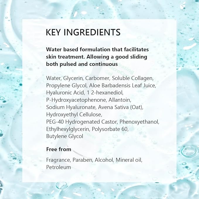 Oeneis Hydrating Microcurrent Conductive Gel, Fragrance-Free, Paraben-Free, Gel Primer with Hyaluronic Acid, Non-irritating, Moisturizing Gel for RF, 300g Tube, Clear