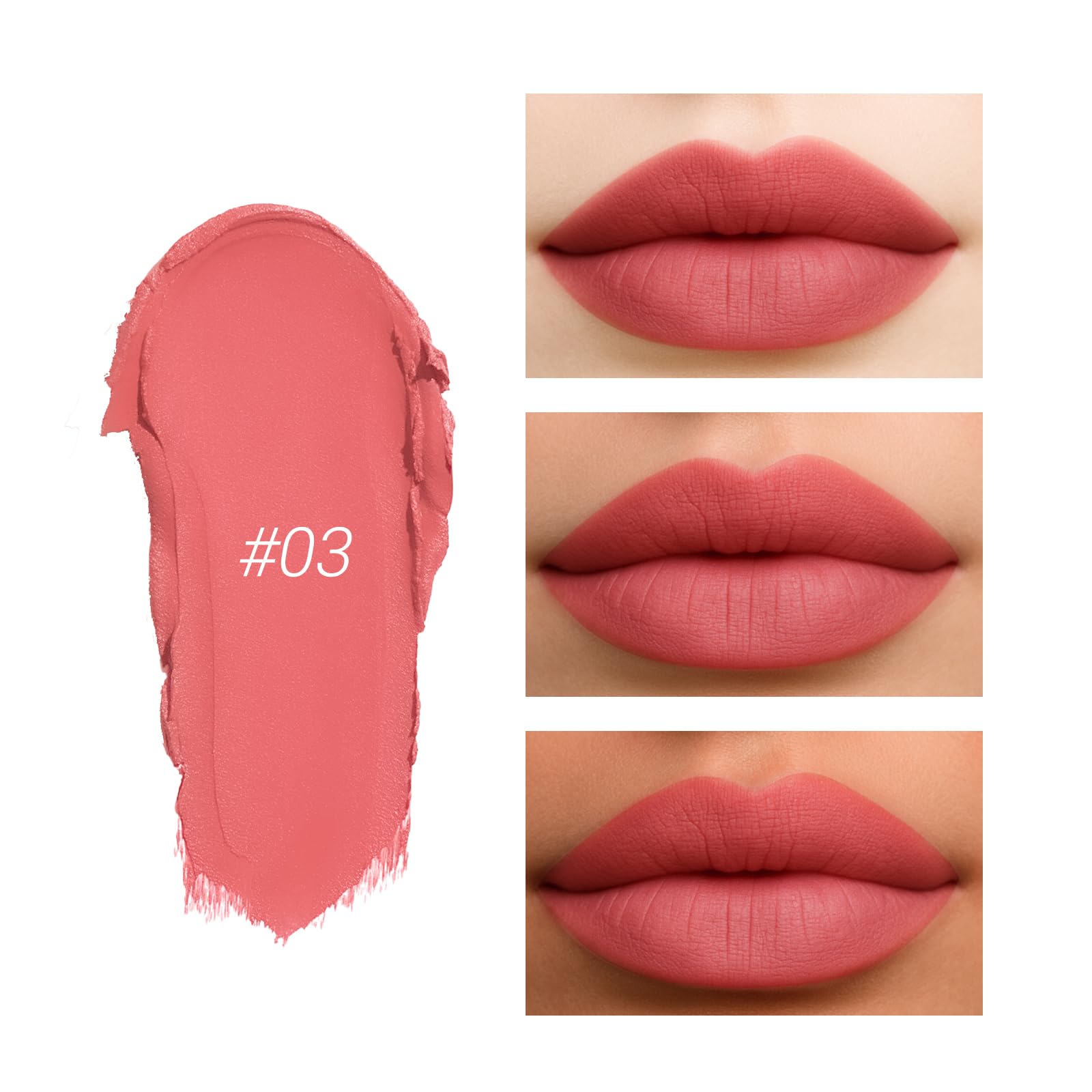 Erinde Matte Lipstick Lip Liner Crayon for Women, 24 Hour Lipstick Lip Liner Pencil, Neutral Lip Stick Lipliner Waterproof Long Lasting Smudge Proof, Vegan & Cruelty-Free, 03 Nude Pink