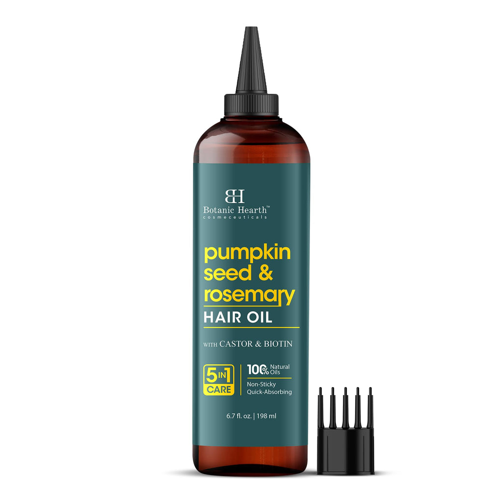Botanic Hearth 100% Pure Pumpkin Rosemary Oil For Hair Growth & Hair Treatment Oils 6.7 Fl oz | Infused with coconut Oil | Hair Oil Repairs Dry Damaged Hair, Strengthening, Healthier | All Hair Types