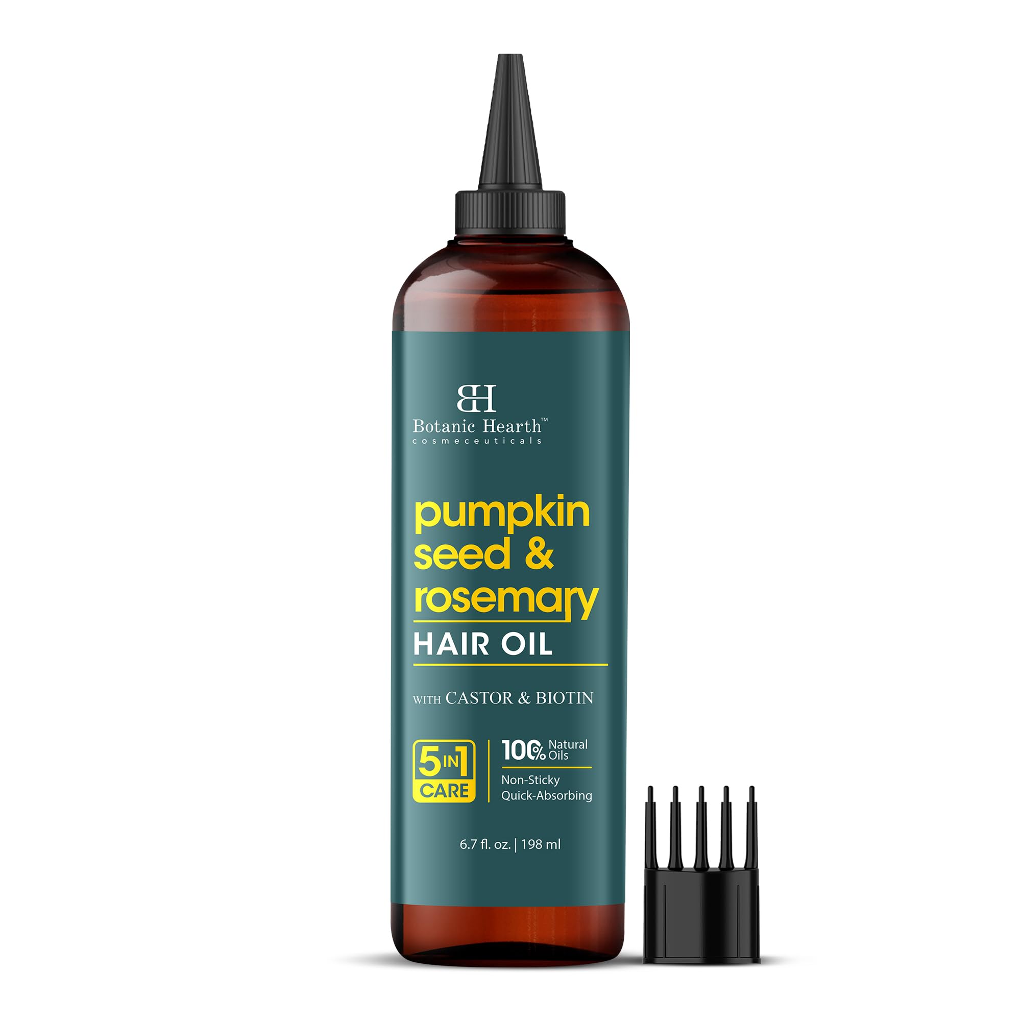 Botanic Hearth 100% Pure Pumpkin Rosemary Oil For Hair Growth & Hair Treatment Oils 6.7 Fl oz | Infused with coconut Oil | Hair Oil Repairs Dry Damaged Hair, Strengthening, Healthier | All Hair Types