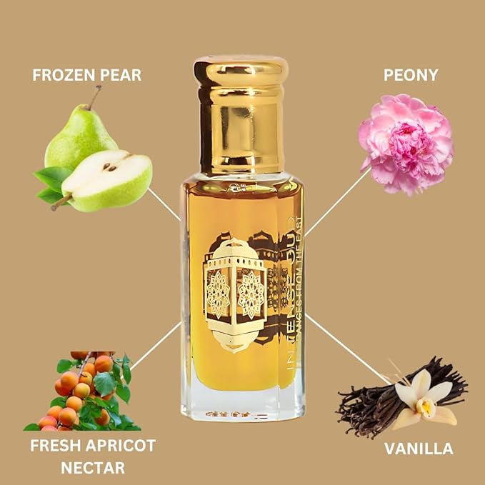 INTENSE OUD Crushed Long Lasting Arabian Perfume Oils for Women 12ML - Fragrance Oil with Pear, Peony, Apricot, Vanilla & Musk Notes - Concentrated Perfume Oil & Valentines Day Gift With Black Box