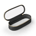 Soimeat Clear Travel Makeup Brush Holder, Leather Makeup Brush Toiletry Bag, Portable Cosmetic Brush Case, Transparent Waterproof Makeup Brush Storage Bag, Black