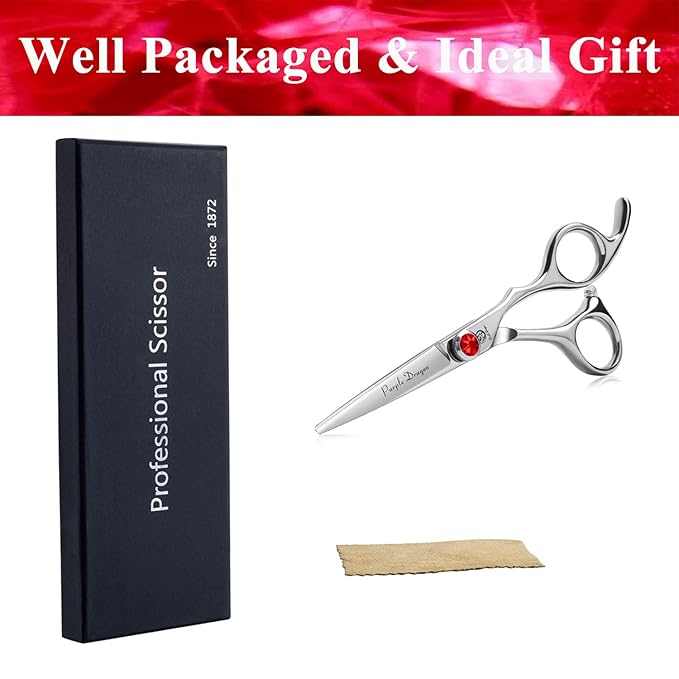 Purple Dragon 5.0 inch Silver Barber Hair Cutting Scissors/Shears