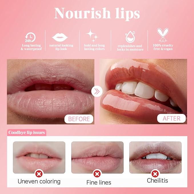 Nourishing Lip Oil, Deep Moisturizing Lip Balm Liquid, Non-Sticky High Shine Lip Gloss, Hydrating Lip Tint for Soft, Smooth, Healthy-Looking Lips, Lightweight Glossy Lip Care for Daily Use-1#