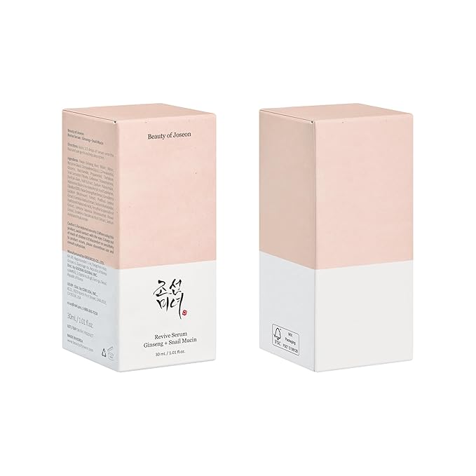Beauty of Joseon Revive Snail Mucin Ginseng Serum Hydrating Peptide Facial Moisturizer Dark Spot Acne Scar Remover for Sensitive Face. Korean Skin Care for Men and Women, 30ml, 1fl. Oz