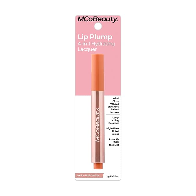 MCoBeauty Lip Plump 4-in-1 Hydrating Lacquer - Luella, Caramel Nude