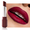 IATMOMOD Wine Red Cream Matte Lipstick Stick 03#, Longwear Full Coverage Velvet Lip Color, Waterproof Multi-Use Lip & Cheek Makeup for Party & Halloween, Lápiz labial mate color vino para mujer